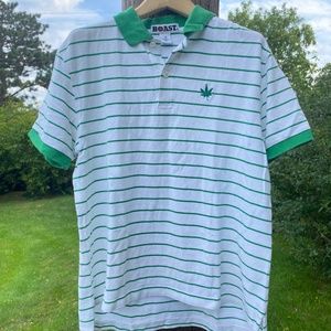 Boast Men's Jersey Stripped Classic Short Sleeve Polo Size US Medium